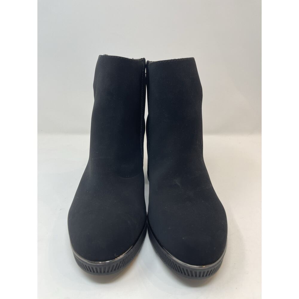 Andiamo Amercy Ankle Boots Size‎ 8.5 Black Suede Zip Platform